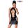 Rochie Mini Sexy cu Aspect Wetlook Saresia - Negru