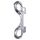 Accesoriu BDSM, Zado, Carabinier dublu, metalic, 10cm, argintiu