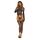 Bodystocking plasa Rene Rofe Bring It Over Negru spate gol open crotch - vedere frontala