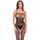 Bodystocking Sparkle Fishnet Crotchless Rene Rofe - Negru