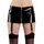 Fusta mini cu fermoar frontal, BLACK LEVEL, neagra, super scurta, cu 4 bretele detasabile