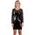 Rochie Black Level - neagra scurta din vinil negru