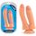 Dildo dubla penetrare VSCNOVELTY, bej, 18.5cm