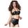 Set sutien si chiloti, Chilirose, model cu siret, eco piele, negru