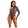 Body Fantasy Lingerie, Asimetric Baddie din plasa cu sclipici si inchidere cu capsa, negru