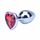 Dop anal Precious Metals Heart Shaped Silver aliaj aluminiu bijuterie inima rosie