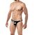 Tanga Barbateasca CUT4MEN Provocative Skai, Negru, detaliu material