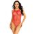 Bodysuit Fishnet Net Snap Crotch Tank Rosu Leg Avenue, vedere fata