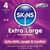 Cutia Skins Extra Large, format compact de 4 prezervative