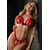 Set sutien si chilot cu volanase si decupaje peek-a-boo Daring Intimates rosu, vedere din fata