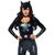Costumatie pisica catsuit cu coada, centura si urechi Leg Avenue negru, vedere din fata cu urechi