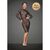 Rochie Neagra Semi transparenta cu dungi, din tul elastic cu dantela, Noir Handmade