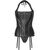 Corset Piele Ecologica Avanza - Negru - vedere frontala