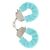 Catuse Plus ToyJoy "Furry Fun Cuffs" Turcoaz - vedere frontala