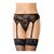 Set Portjartier si Bikini Softline - Negru - vedere frontala