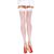 Ciorapi portjartier albi Leg Avenue Sheer Backseam Stockings 20 denier, vedere frontala, cusatura la spate vizibila, banda opaca cusuta la varf, transparent 100% nailon marime S-L