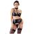 Set Lenjerie Intima Cottelli Collection Wet Look - Negru - vedere frontala
