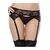 Set Portjartier si Chilot cu Dantela Erotica - Negru - vedere frontala
