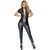 Salopeta Piele Naturala Leather Black Jumpsuit Zado - Negru