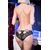 Bikini delicate Lace with Floral Pattern - Negru