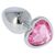 Butt Plug Anal Toyz4Lovers "Pink Heart Jewel" 7 cm - Argintiu - vedere frontala