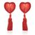 Ornamente Sfarcuri Red Heart Nipple Pasties cu Ciucuri - Rosu