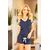 Pijamale de Dama din Viscoza (tricou + pantaloni scurti) Kalimo Aride Navy - Albastru