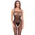 Bodystocking Sparkle Fishnet Crotchless Rene Rofe - Negru