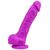 Dildo realist din silicon, Loving Joy, cu ventuză si scrot, violet, [21 cm x 4 cm]
