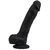 Dildo realist din silicon, Loving Joy, cu ventuză si scrot, negru, [21 cm x 4 cm]