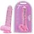 Dildo Loving Joy, cu testicule, Roz, 19 cm