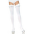 Ciorapi opaci pana la coapsa cu volane din satin si funda, Leg Avenue, albi, S-L
