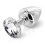 DIOGOL - Anni Butt Plug Swarovski Round Silver - vedere frontala