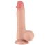 Dildo Dubla Densitate cu ventuza si scrot, strat dublu glisant de 20cm- Natural