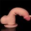 Dildo Dubla Densitate cu ventuza si scrot, strat dublu glisant de 20cm- Natural