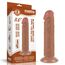 Dildo Dubla Densitate cu ventuza si strat dublu glisant de 20cm, Light Brown