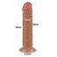 Dildo Dubla Densitate cu ventuza si strat dublu glisant de 20cm, Light Brown