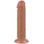Dildo Dubla Densitate cu ventuza si strat dublu glisant de 20cm, Light Brown