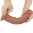 Dildo Dubla Densitate cu ventuza si strat dublu glisant de 20cm, Light Brown