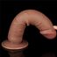 Dildo Dubla Densitate cu ventuza si strat dublu glisant de 20cm, Light Brown