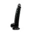 Dildo Realist Loving Joy 11 Inch Negru - vedere completa cu baza ventuza