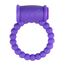 Inel penis vibrator Easytoys mov cu textura de perle si modul vibrator atasat
