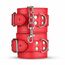 Set BDSM Crimson Dream - detaliu catuse piele rosie cu inele metalice