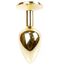 Dop Anal Plug Jewellery Gold Red, vedere din profil, forma conica aurie