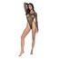 Bodysuit Fishnet Maneci Lungi Negru Croiala Inalta Mapale