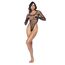 Bodysuit Fishnet Maneci Lungi Negru purtat