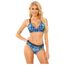 Set Lenjerie Fantasy Lingerie No Fucks Given Albastru - vedere fata, bralette carouri si chilot cheeky