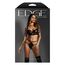 Set Lenjerie Fantasy Lingerie Wetlook Longline G-String Negru - cutie produs Edge