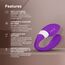 LELO Mahana Originals, infografic cu cele 8 moduri de vibratie, control din aplicatie, reincarcare USB, IPX7