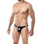 Tanga Barbateasca CUT4MEN Provocative Skai, Negru, detaliu material